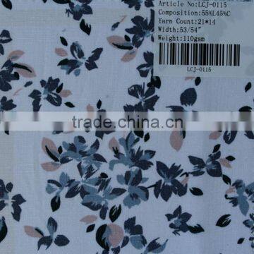 printed linen cotton fabric