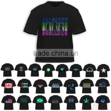 Sound Activated Rave Dance Club Party Shirt LED Light Panel w/ Sensor Module EQ, glow in dark t-shirt