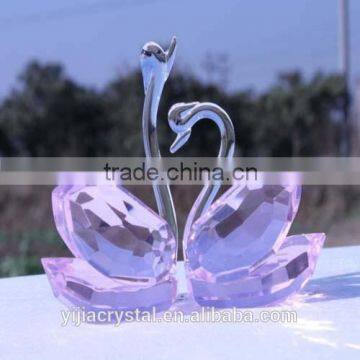 2015 new design crystal couple swan for wedding gift