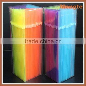 High Quality Fluorescence colored long drinking straws