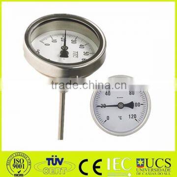 SS304 waterproof boiler bimetal temperature gauge