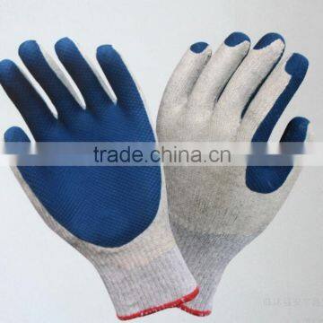 blue latex coated work gloves/work gloves rubber