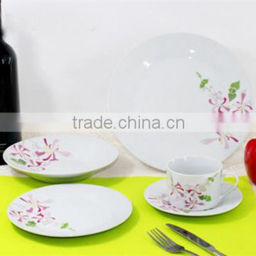 Hot sale 20 pieces white ceramic porcelain dinnerwares