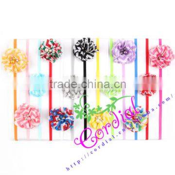 Baby Girl Headband With Big Flower Infant Girls Hair Rose Headbands Lace Elastic Hairband
