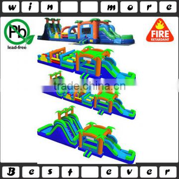 3 in 1 long obstacle course combo,inflatable obstacle course bouncers custom obstacle course