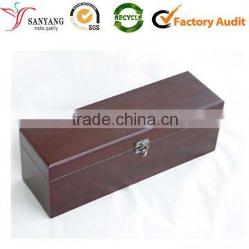 High Quality Matt Wood Factory Price Single Bottle Wine Box Wholesale