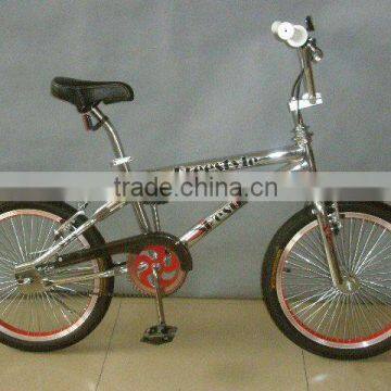 20 inch silver 68H freestyle BMX bike