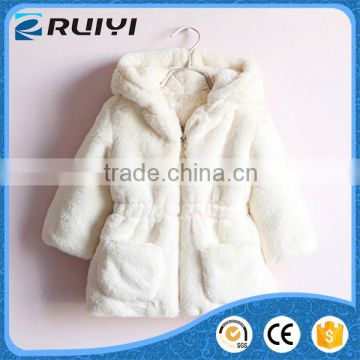 girls faux fur hoodie jacket clothes white