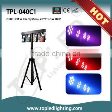 Excellent Effect Functions RGB Color Changing 4 Par LED DJ Lights Par System