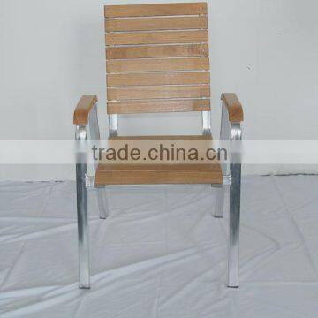 Garden Furniture Outdoor Restaurant Wooden Recliner Aluminum Dining Chair YC016 photo-3
