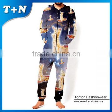 jumpsuit men, sublimation onesis, adult knit pajamas