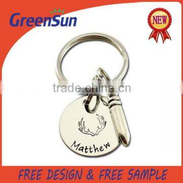 New coming Fashion design metal key shape keyring