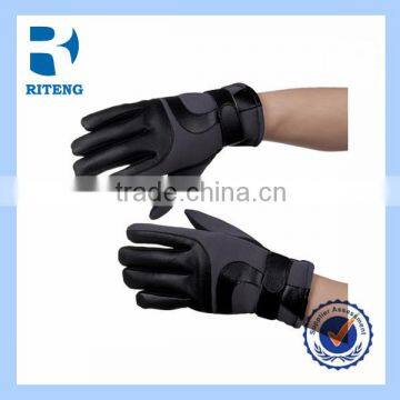 mens keep warm fake leather black winter glove