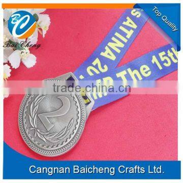 Wholesale high quality custom metal medal with ribbon