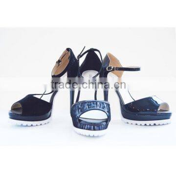 2016 Pretty Hot Women Platform High Heel Sandals Shinny Upper Blue Color Women Sexy Thin Heel Sandals for Wholesale photo-4