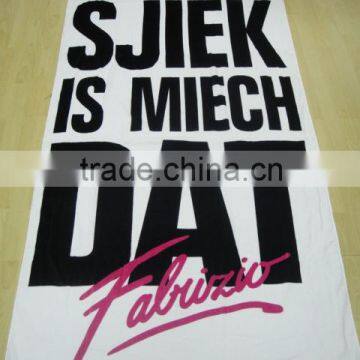 100% Cotton Black and White Printed Promotional Beach Towel photo-3