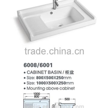 FOSHAN LELIN ceramic L800mm cabinet basin small size vanities top bathroom basin of LT-032