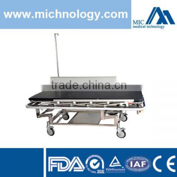 Guardrail Scalable Metal Patient Transfer Trolley