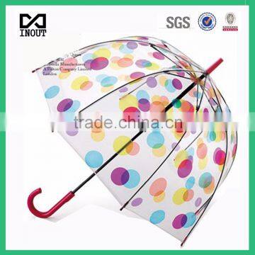 Fashion PVC Transparent Umbrella,bubble Umbrella, Colorful Clear Umbrella
