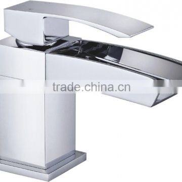 square waterfall open spout mono basin mixer