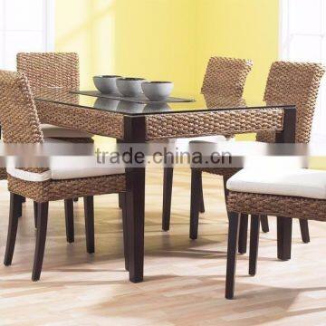 Water Hyacinth Dining Set - Home Wicker Dining Table Set furniture