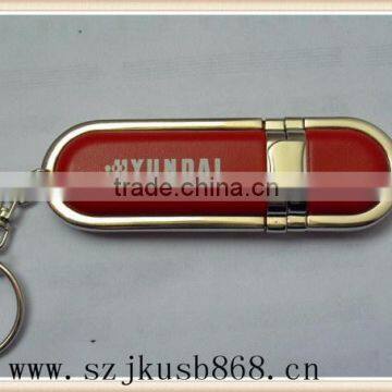 Most popular good quality oem usb sticks leather usb flash key