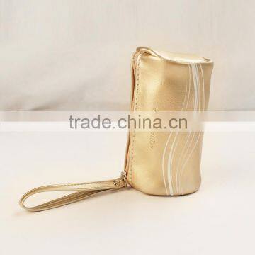 Gold color personalized small money bag cylinder style coin purse