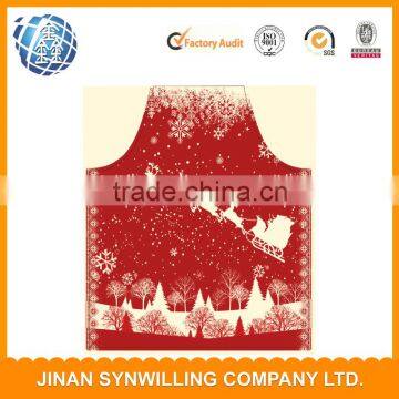 New Design custom printed cotton red cooking kitchen apron red printed kitchen apron