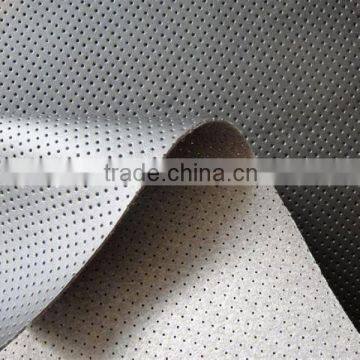 PU material breathable synthetic leather for shoe upper usage with perforated