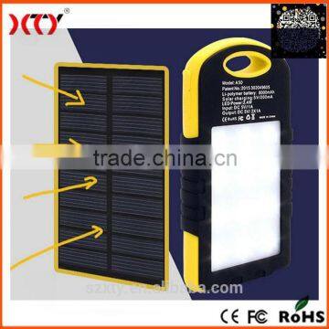 5000mAh solar power bank with large LED light