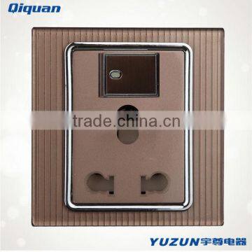 One gang with mulit socket(6A,16A) transparent switch