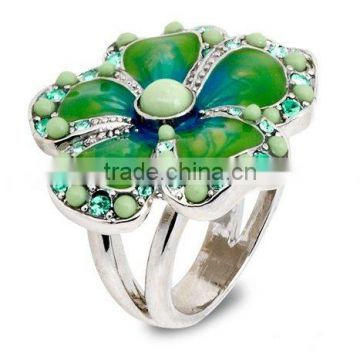 Flower silver fashion ring