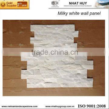 Milky white stacked stone