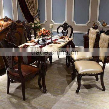 Antique dining room set with wood carved dining table chairs