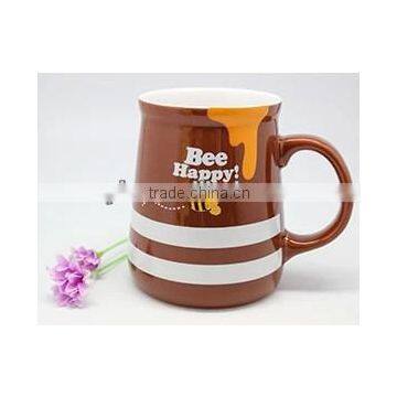 Bee Happy Bee Stoneware Design 12oz Mugs and Cups