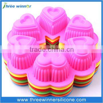 China factory cheap silicone cake mold heart shape silicone cake mold