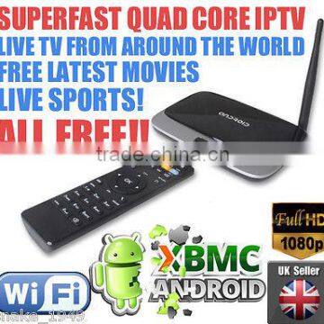 QUAD-CORE ANDROID IPTV TV BOX, WORLD TV,FREE MOVIES, SPORT