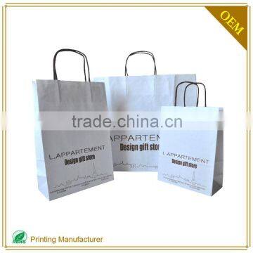 Cheaper White Printed Paper Hand Bag In Paper Packaging Boxes