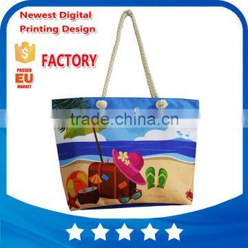 Newest fashion digital printing custom designer lady travel hobo bag summer beach tote women's bag beach bags handbag