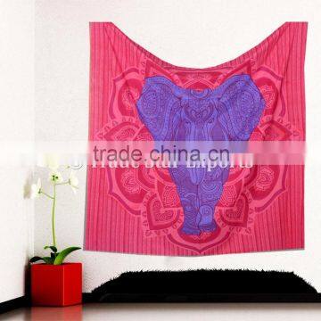 Ethnic Good Luck Indian Elephant With Lotus Mandala Home Decor Hippie Wall Art Bohemian Wall Hanging Tapestry