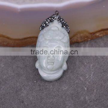 Natural Buddha Jade Pendant, Gem stone Druzy Pendant For Jewelry Making