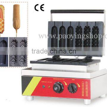 6pcs Commercial Use Non-stick 110v 220v Electric Lolly Waffle Dog Maker