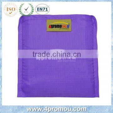 Recycle packable shopping bag & resuable foldable tote bag in purple color