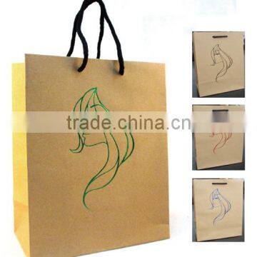 hotstamp brown kraft gift bag for cosmetic