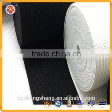 Manufacturer black and white wide elongation foldover gripper elastic webbing