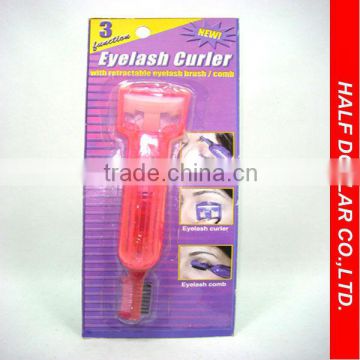 Eyelash Curler with Retractable Eyelash Comb/Brush For One Dollar Item