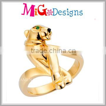 OEM Wholesale Leopard Shaped 18K Gold Plated Ring For Women