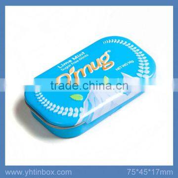 slide top metal mint candy tin box