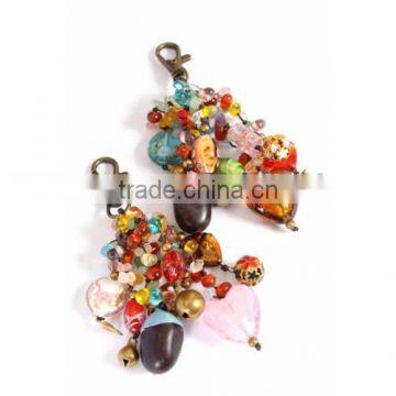 Colorful Heart Glass Beads KEY CHAIN