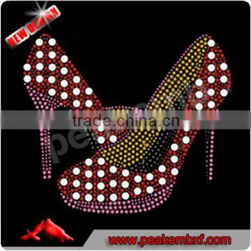 Wholesale High Heel iron on rhinestone Nailhead applique Transfer